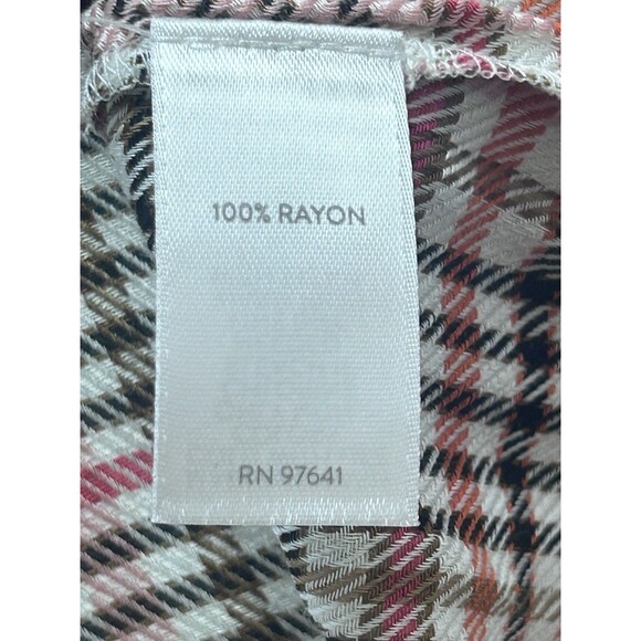 J. Jill Womens Medium Plaid Tearose‎ Long sleeve Brand New - Picture 7 of 8